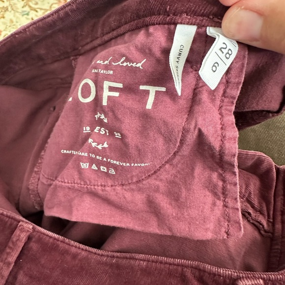 LOFT Women's Dark Purple Skinny 5 pkt Cords - Picture 4 of 5